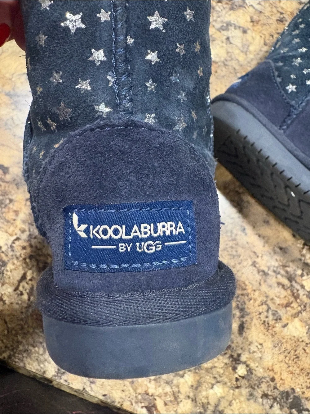 Koolaburra Navy Kids Star-Print Cozy Winter Boots